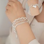 دستبند تیفانی آبکاری نقره سه لاین