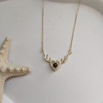 گردنبند دوستت دارم طرح شاخ گوزن