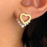 گوشواره قلبی دو طرفه ژوپینگ