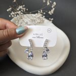 گوشواره آویز مجلسی دوطرفه اشکی