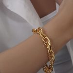دستبند زنانه زنجیری طرح طلا