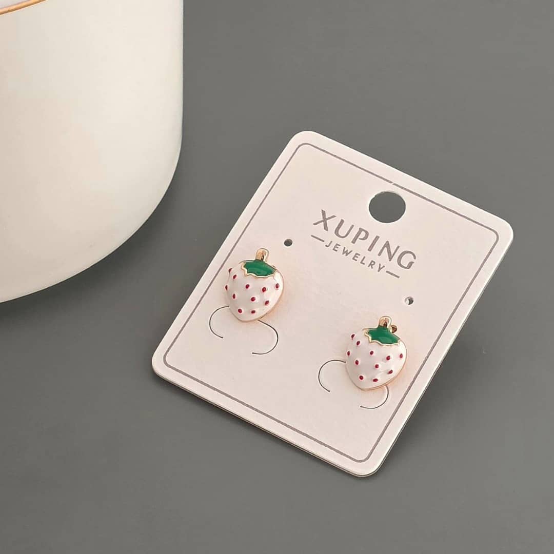 گوشواره طرح توتفرنگی ژوپینگ گوشواره طرح توتفرنگی ژوپینگ