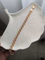 دستبند طرح هرمس ژوپینگ با روکش طلا و سطح آینه ای