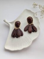 گوشواره رزین دفرمه با میخ نقره