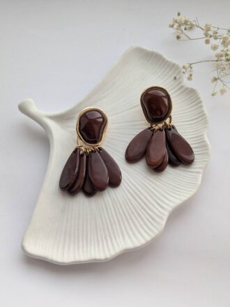 گوشواره رزین دفرمه با میخ نقره
