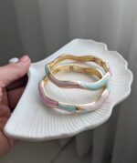 دستبند زنانه میناکاری رنگی مدل موج