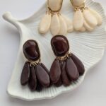 گوشواره رزین دفرمه با میخ نقره